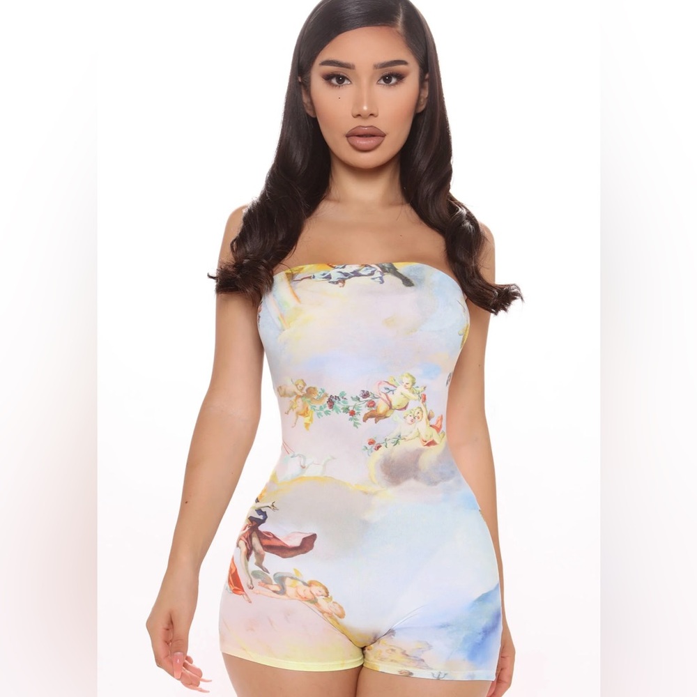 FashionNova Angel print romper